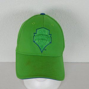 Seattle Sounders Green Embroidered Logo Adidas Fitted Baseball Cap L/XL MLS